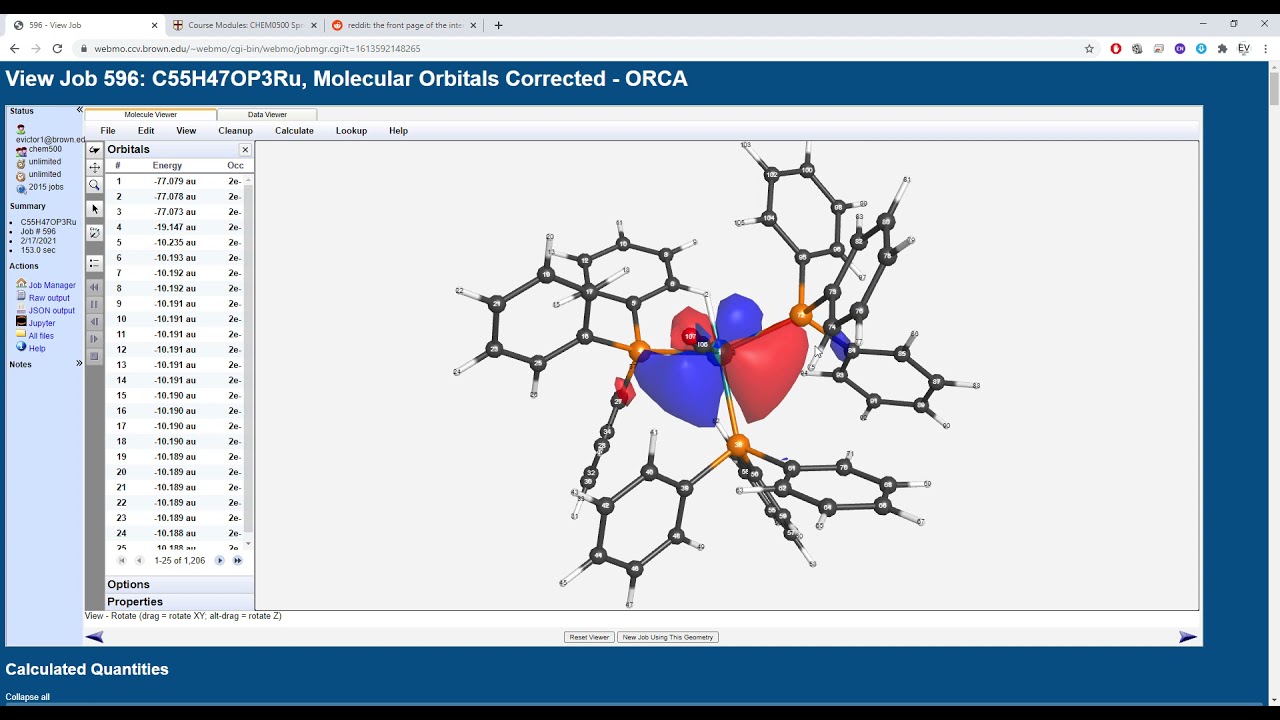 Calculate Molecular Orbitals using WebMO