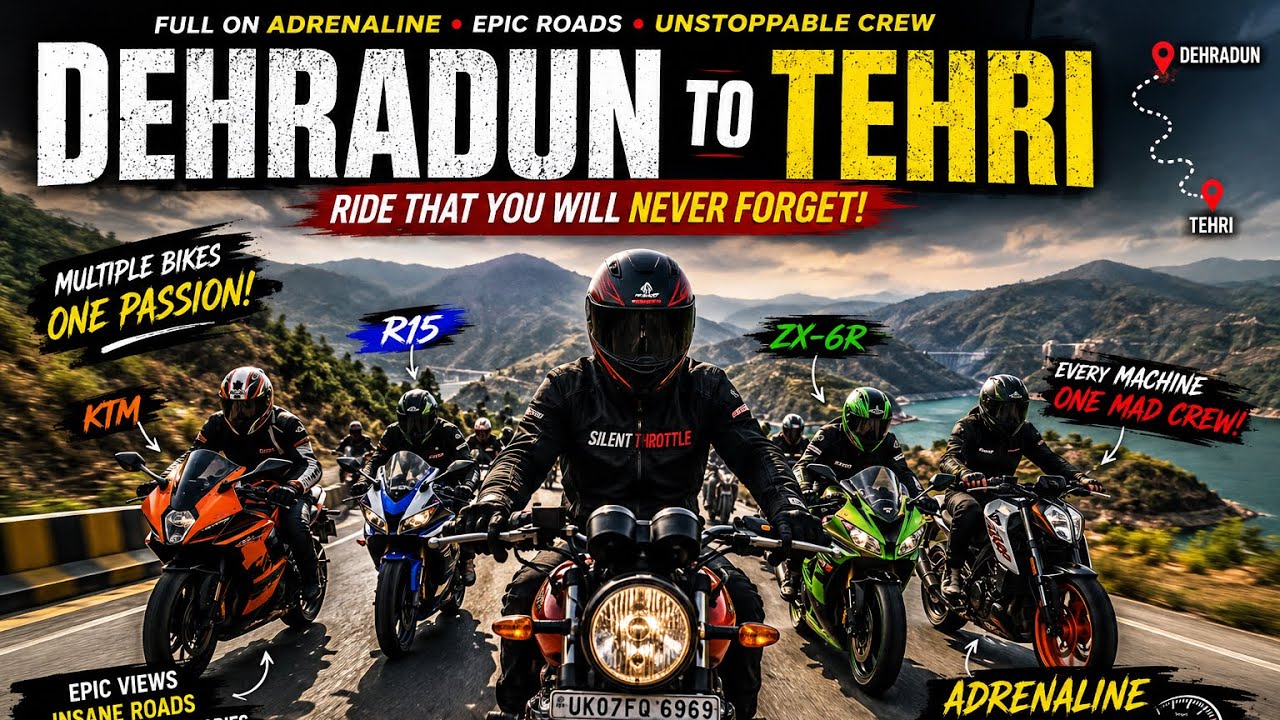 50+ Bikers Conquer Tehri 🔥 | Dehradun to Tehri Ride | GT650, KTM, ZX-6R, R15 | #viral #gt650 #fyp 