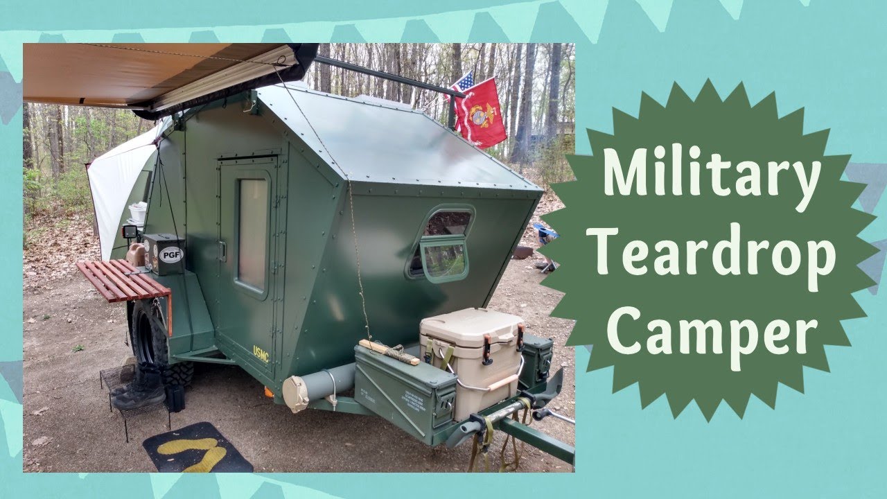 Check Out This Military Themed Home Built Teardrop Camper! DIY