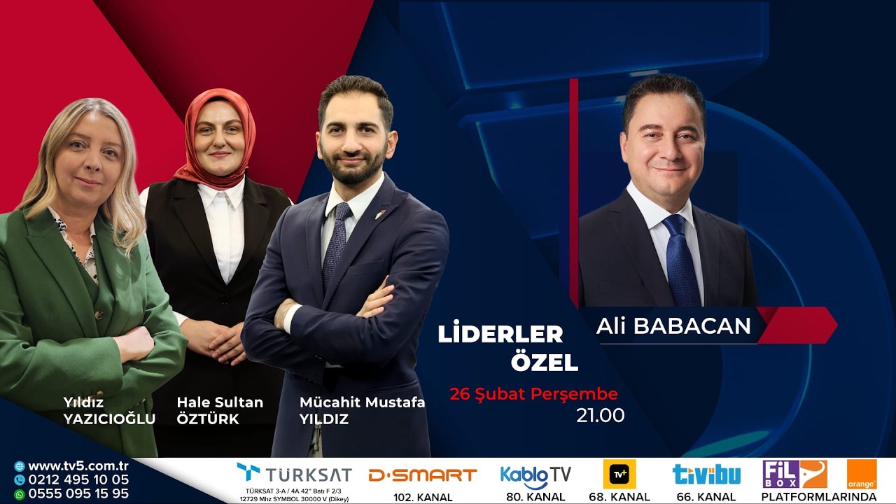 🔴 #CANLI | DEVA Partisi Genel Başkanı Ali Babacan #TV5&rsquo;te &ndash; #Liderler&Ouml;zel