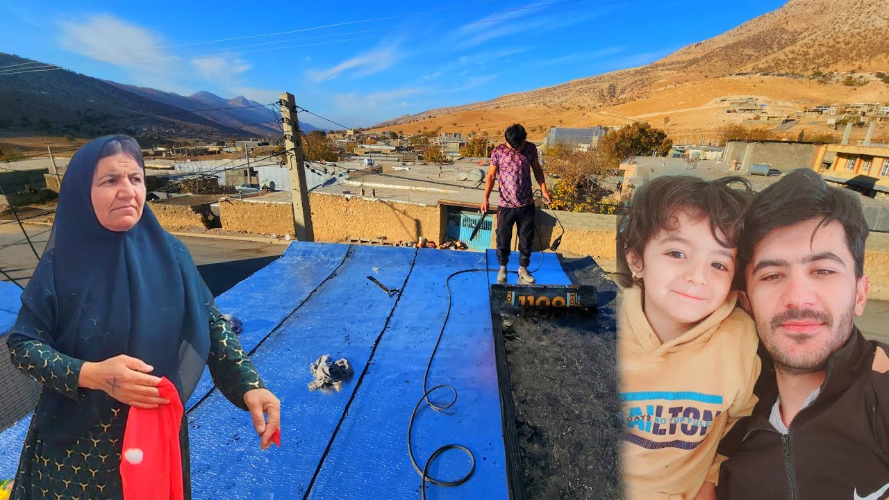 Waterproof roof during the Iran-US war | Ramin family's efforts to cope with the cold