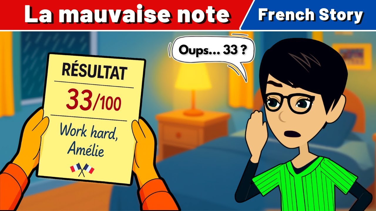 French Story – La Mauvaise Note | French Conversation for Beginners | CCube Academy