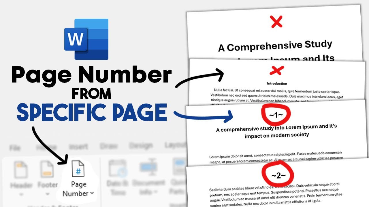 How to Add Page Numbers in Word from a Specific Page