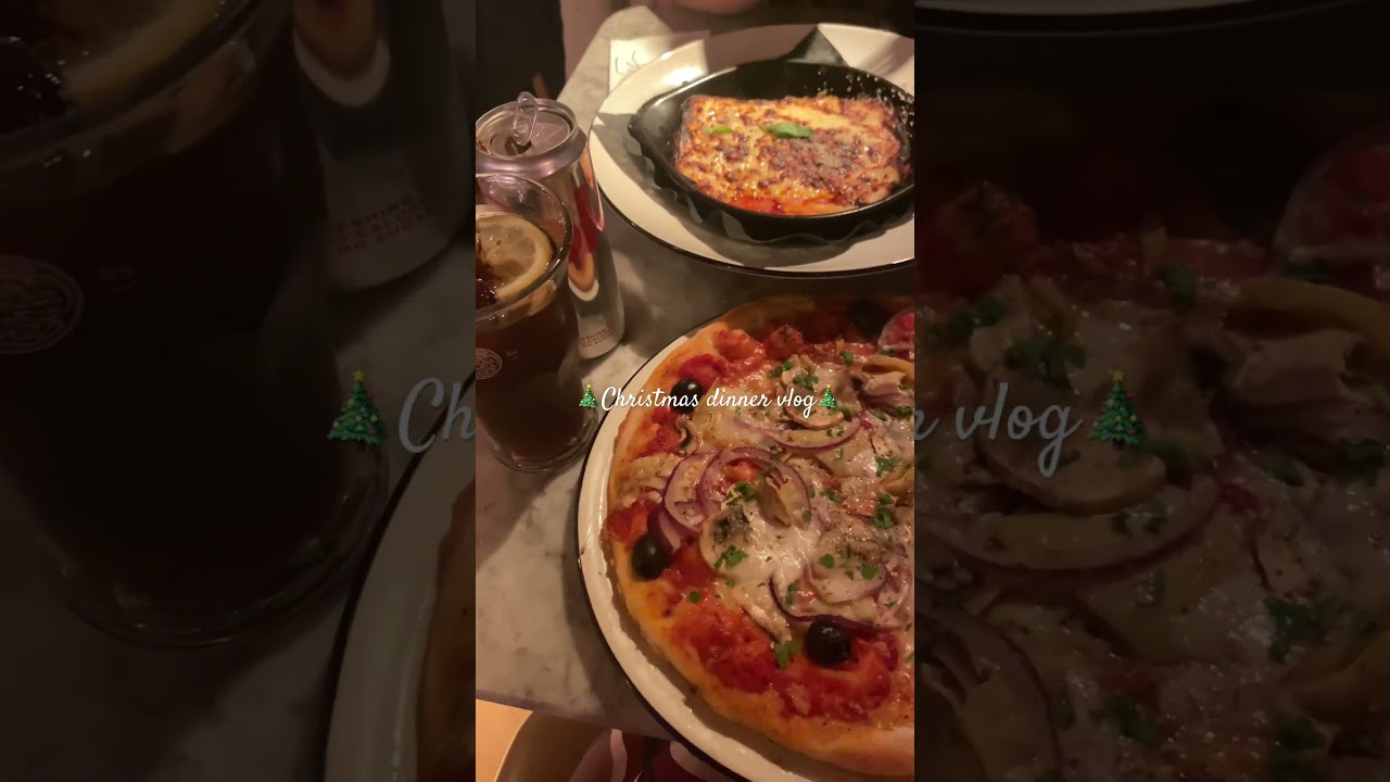 Christmas dinner mini vlog 🍕🍨 #pizza #pizzaexpress #christmas #december #fyp #work