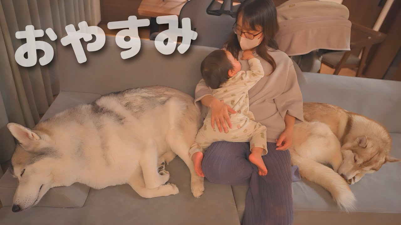 【大好き】遊び疲れた1日の終わりにママの側で安心して眠る子供たちが可愛すぎました...