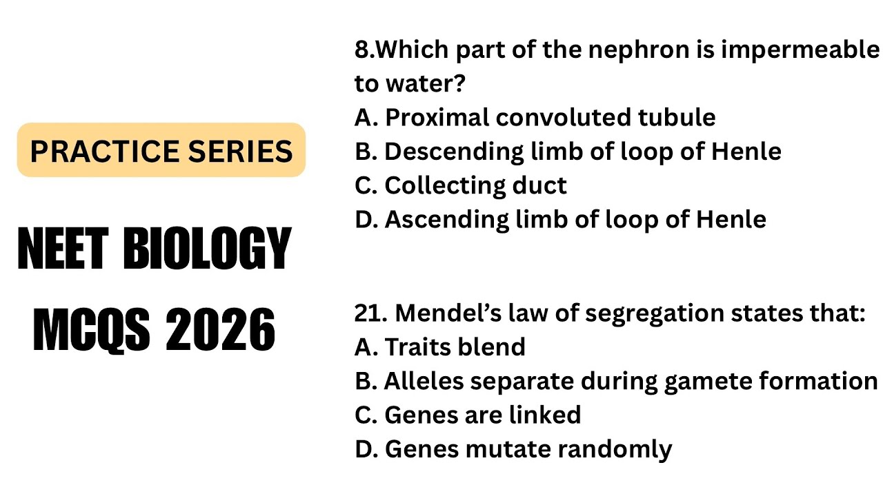 Top 50 Biology NEET MCQS | Class 11 and 12 NCERT Based Questions 