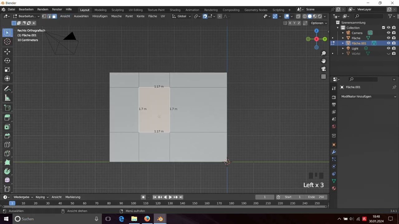 Blender Architekturmodell 03 Wandöffnungen mit LoopCuts