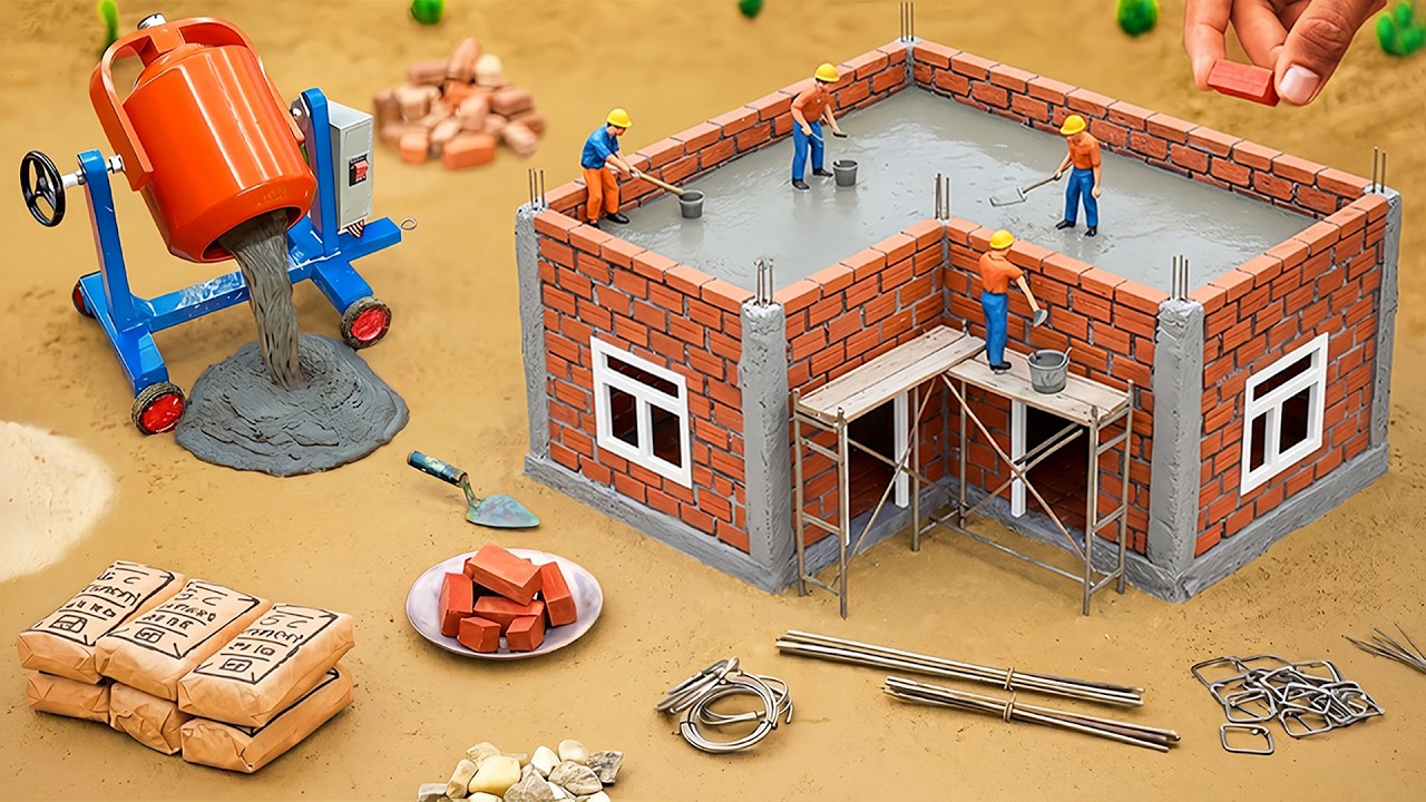 Burglar Burns House | DIY Mini Fireproof Cement House Construction Science Project