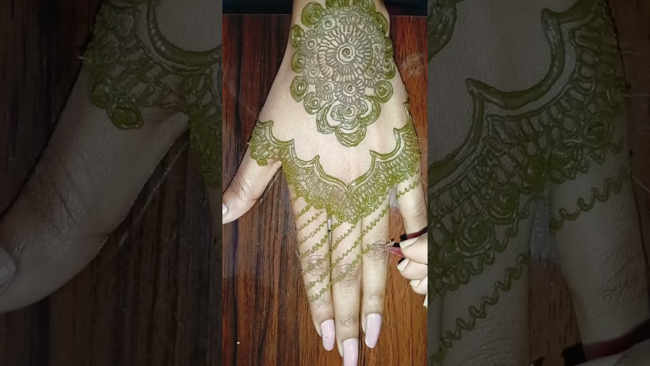 Beautiful back hand mehndi design