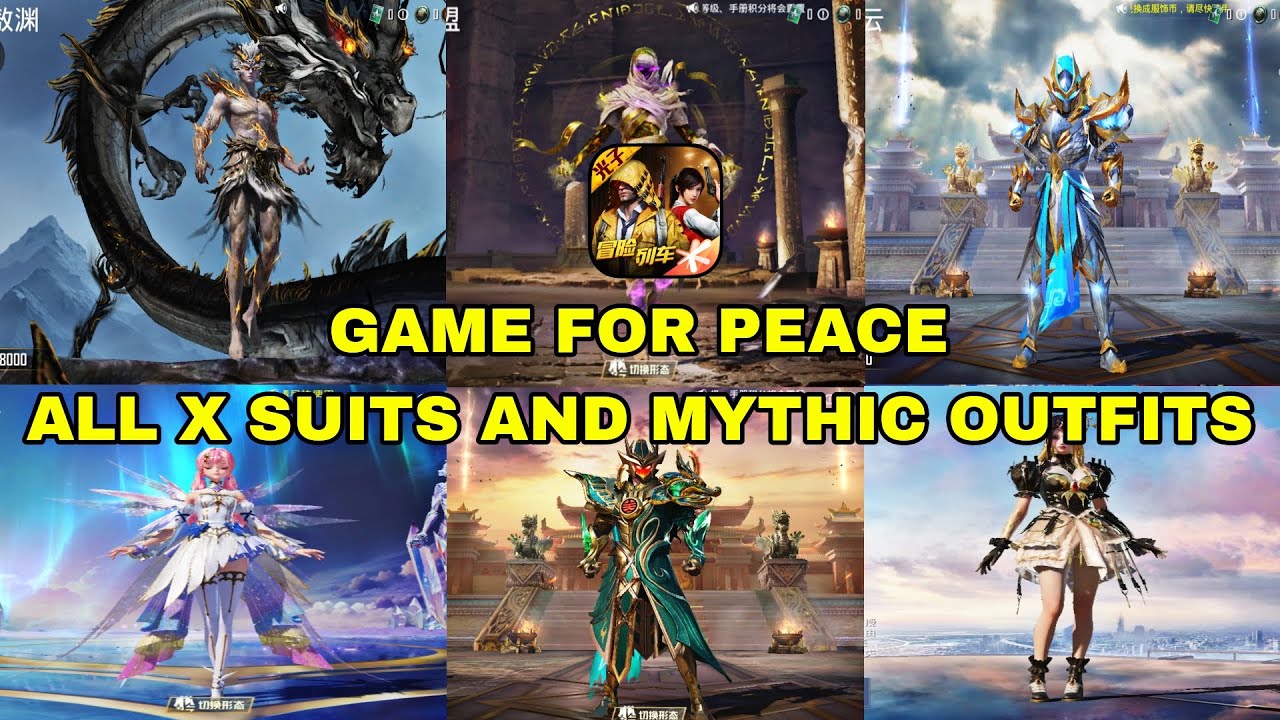 Game For Peace All X-Suits And Mythic Outfit | Pubg Chinese All Outfit | Pubg Mobile | NovaGamerZ