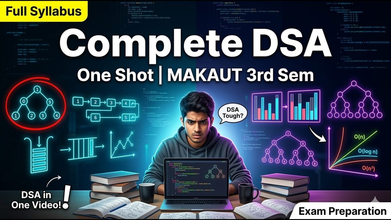 DSA One Shot for MAKAUT 3rd Sem | Complete Data Structures & Algorithms in One Video 🔥