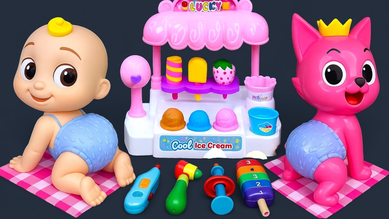 Unboxing, Cocomelon & Pinkfong Ice Cream Playset Collection ASMR | Funny Review Toys