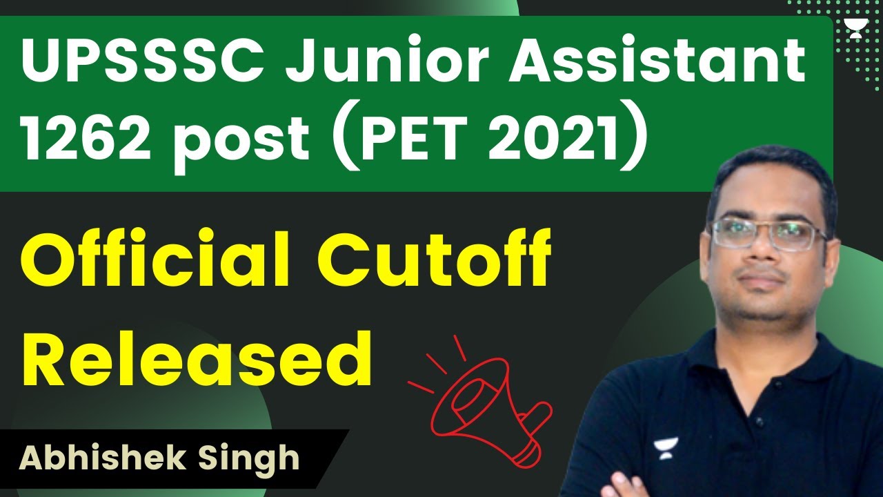 UPSSSC Junior Assistant 1262 Post | PET 2021 | Official Cutoff Released