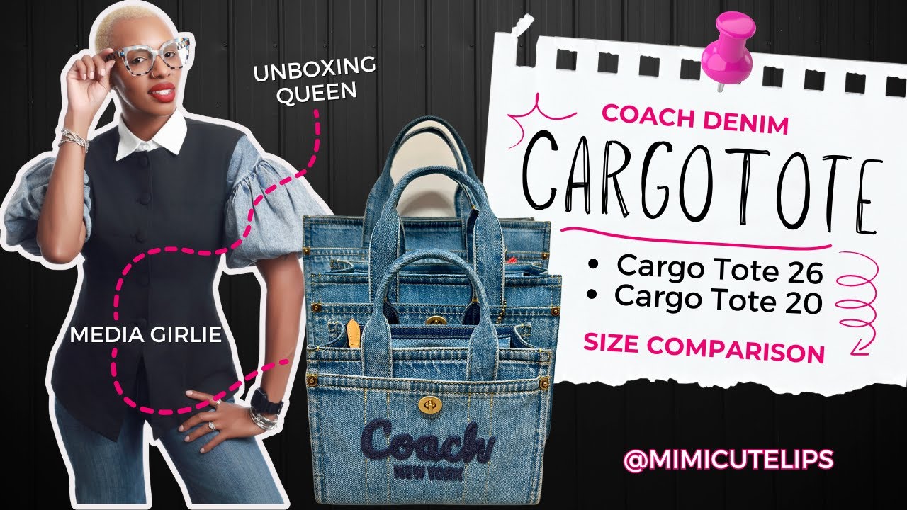 Распаковка джинсовой сумки-тоут Coach + сравнение размеров
