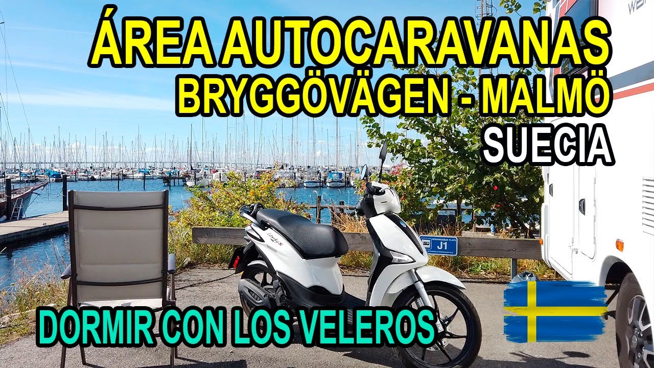 Suecia en Autocaravana 🇸🇪  Área puerto Malmoo , Dormir con los Veleros