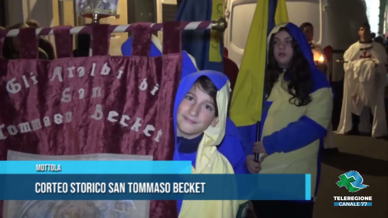 MOTTOLA corteo storico San Tommaso becket TG TELEREGIONE 29 12 2022