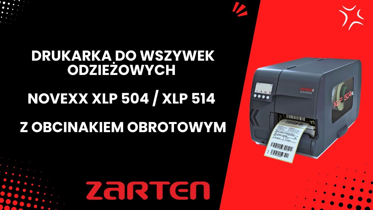 Drukarka do wszywek odzieżowych Novexx XLP 504 / XLP 514 z obcinakiem obrotowym - Zarten