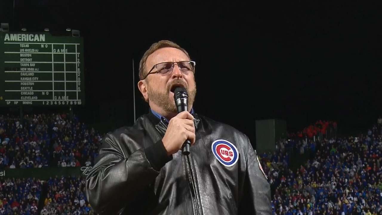 LAD@CHC: Messmer performs national anthem at Wrigley