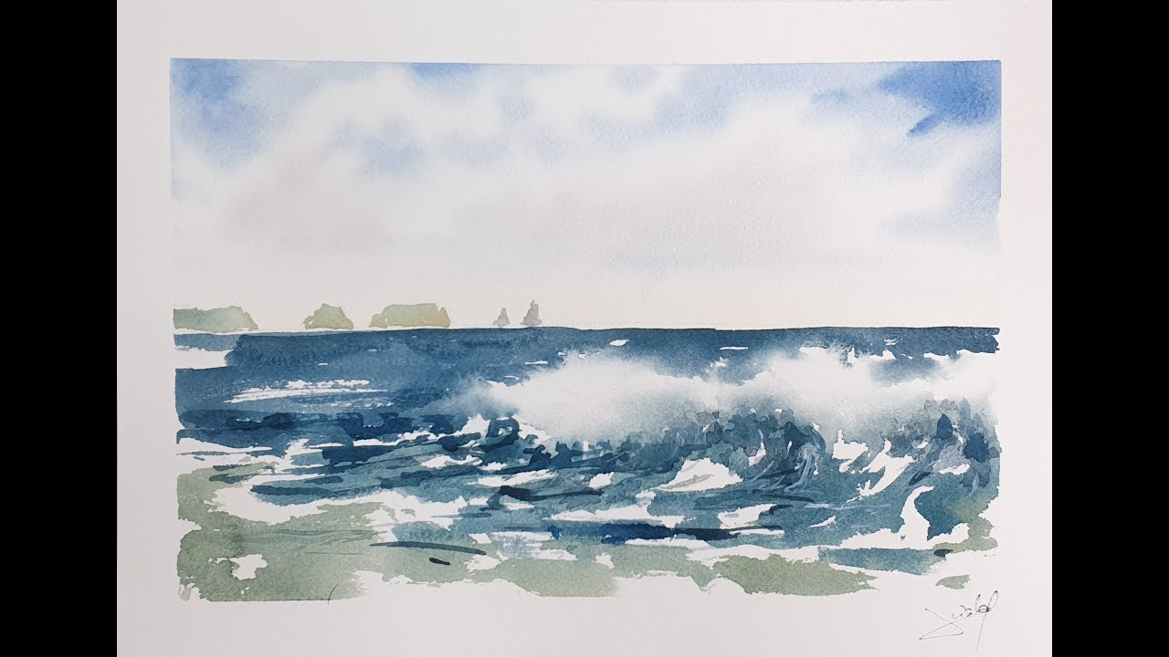 TUTORIAL PINTAR OLAS EN ACUARELA / Demo una marina en acuarela