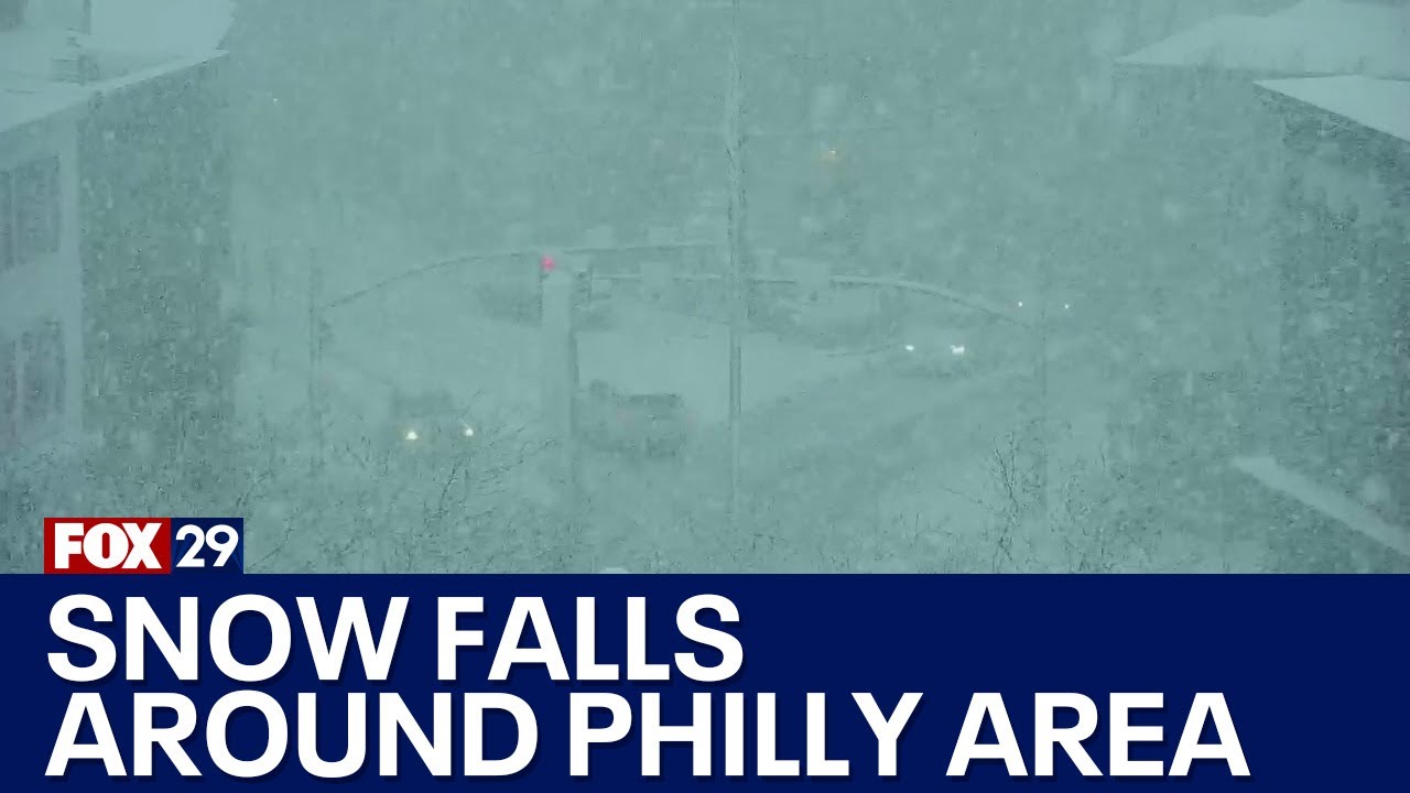 Snow falls around the Philadelphia area