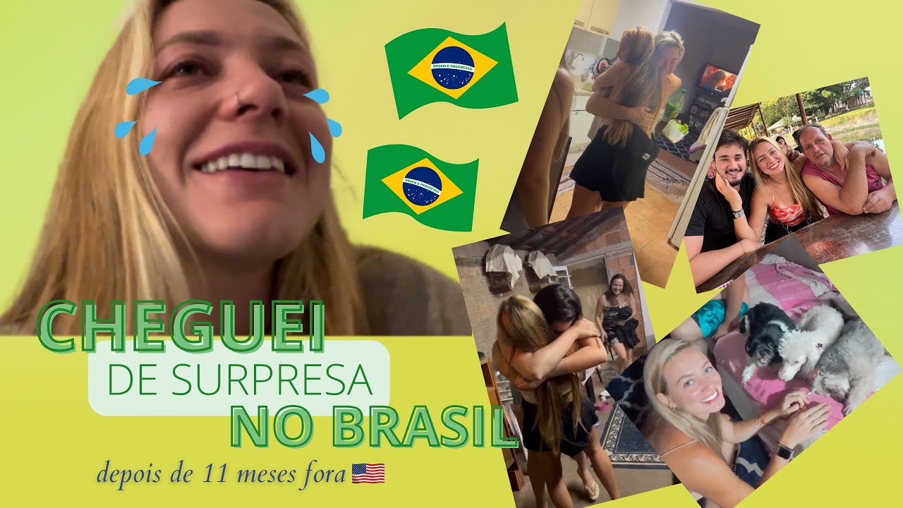 Vlog: CHEGUEI DE SURPRESA NO BRASIL DEPOIS DE 11 MESES FORA | Intercâmbio Au Pair