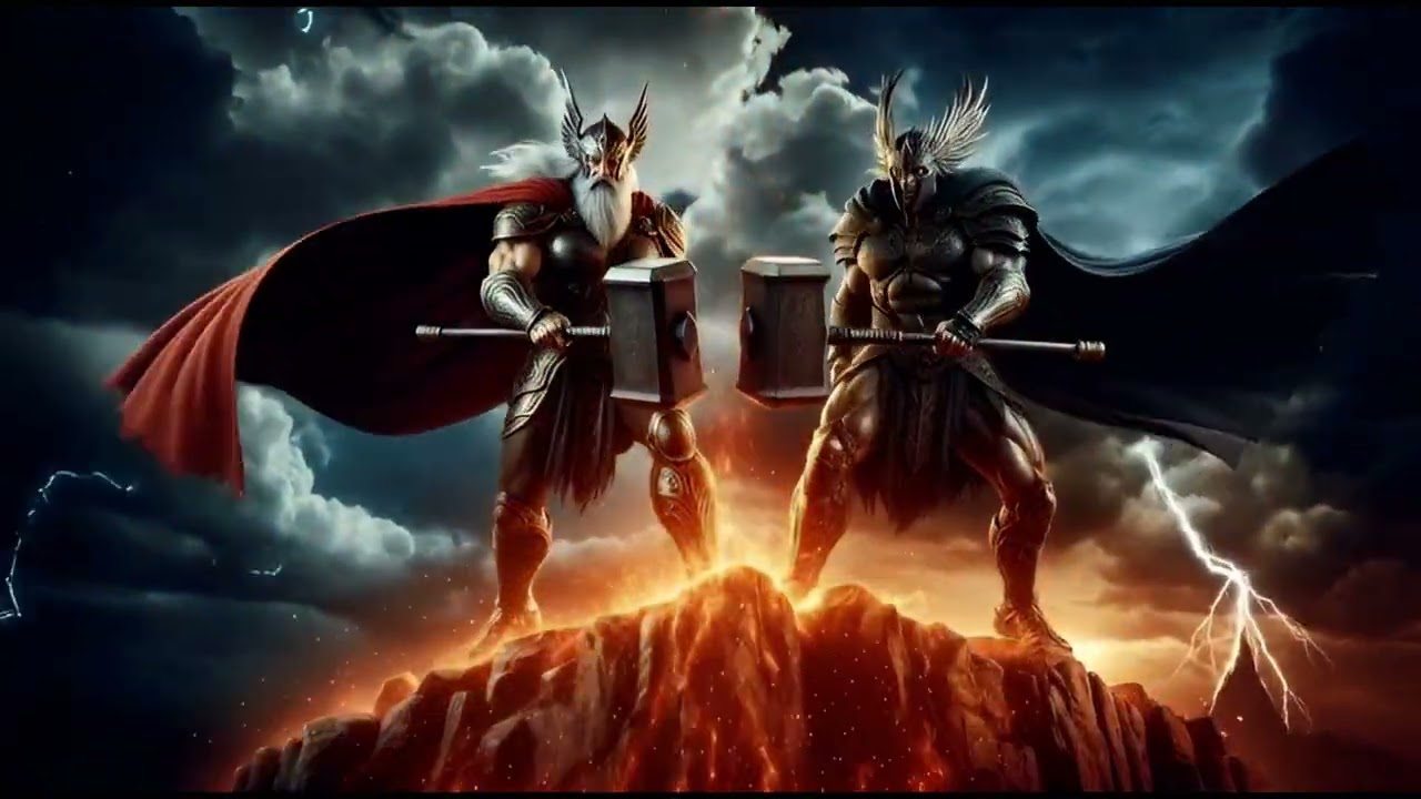 Two different versions of Thor one on the dark side one of the light side