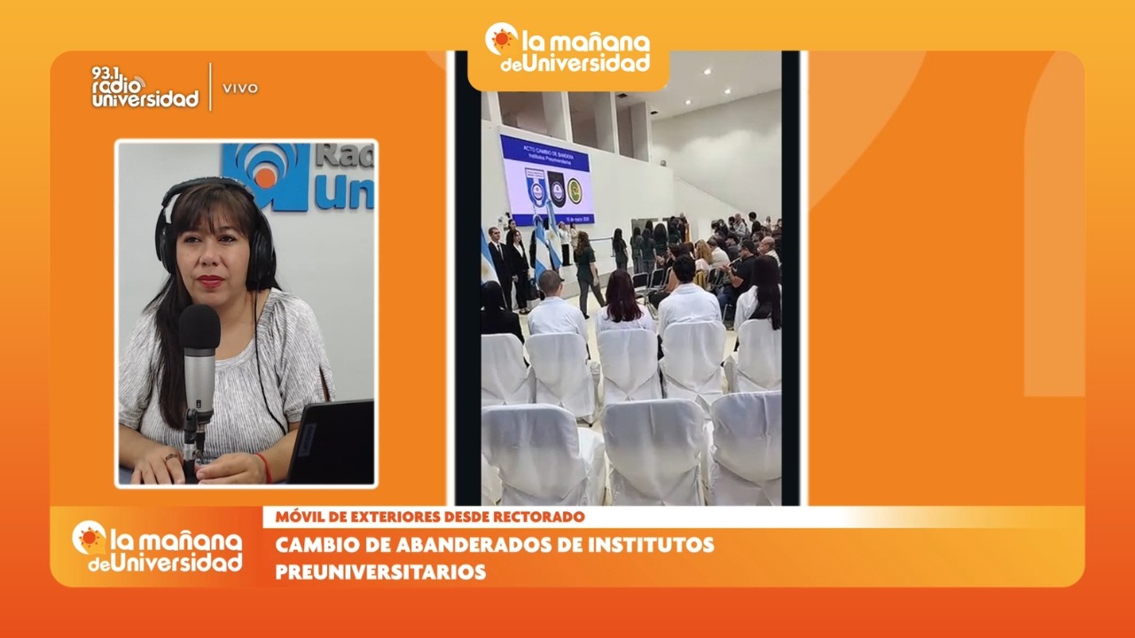 UNSJ: La vicerrectora Andrea Leceta en el acto de abanderados del IPU
