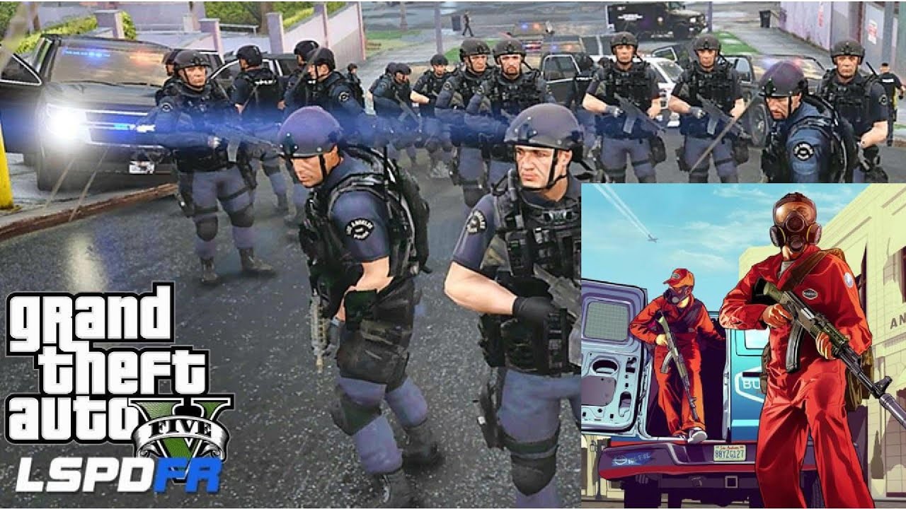 GTA V JEWELS, GUNS, AND GETAWAYS: GTA V SWAT Van Hijack and Robbery Gameplay