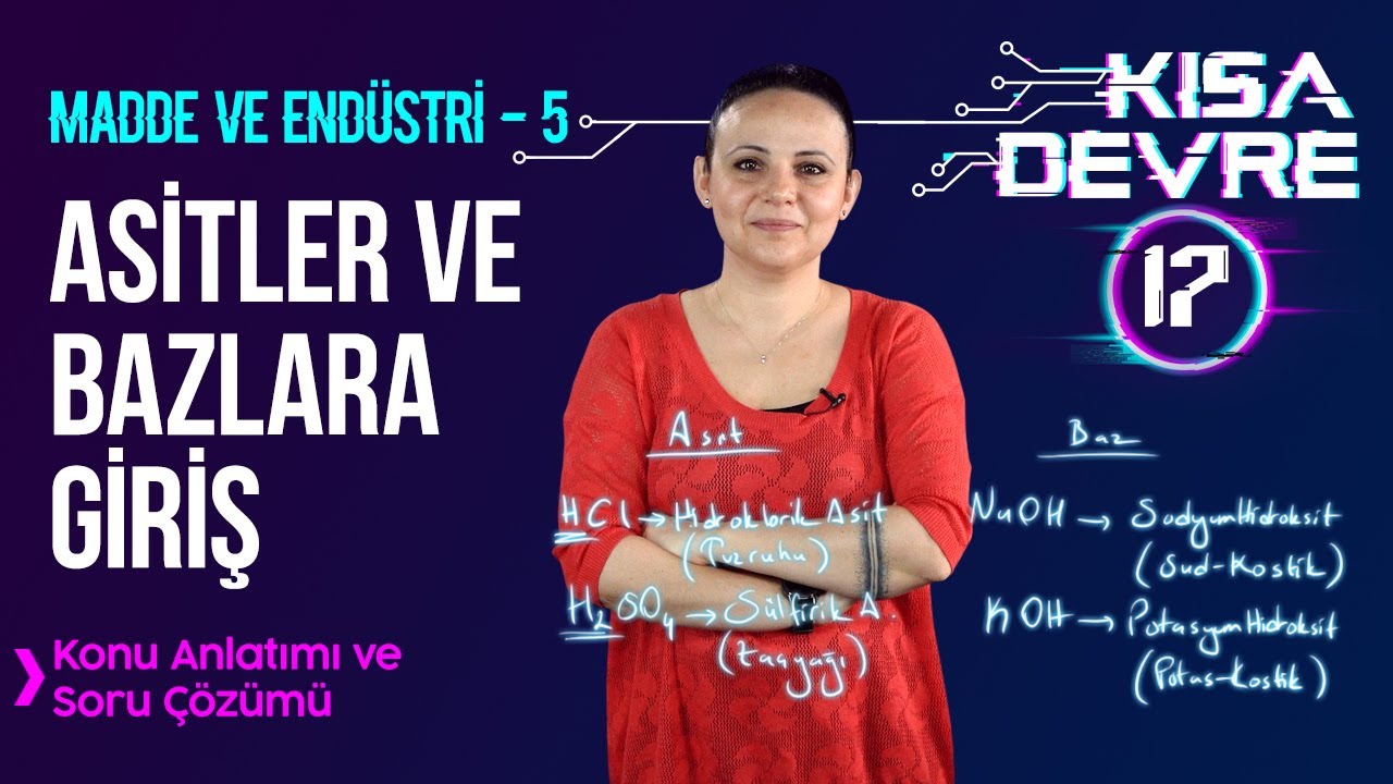 8. Sınıf Fen Asitler ve Bazlar – 1: Önemli Asitler, Bazlar ve Ayıraçlar | Lightboard ile Ders | #17