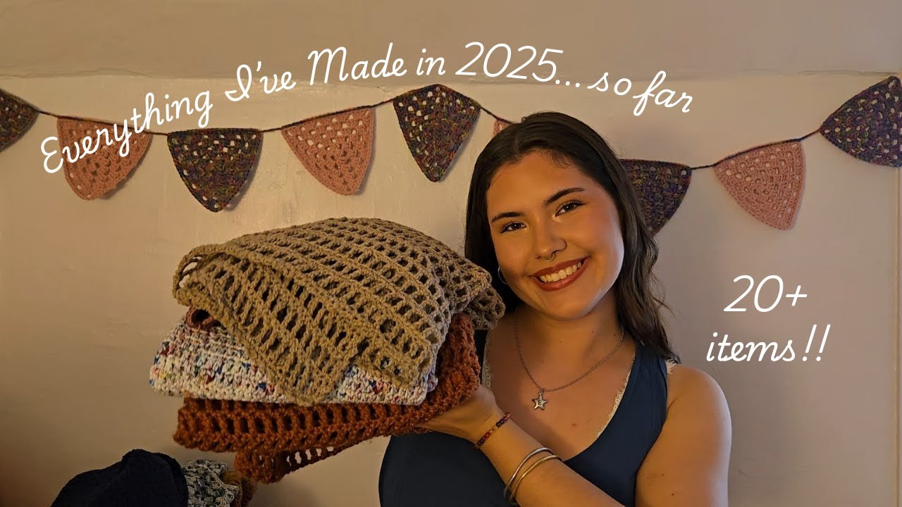everything i've crocheted in 2025 | crochet sweaters, accessories, and room decor