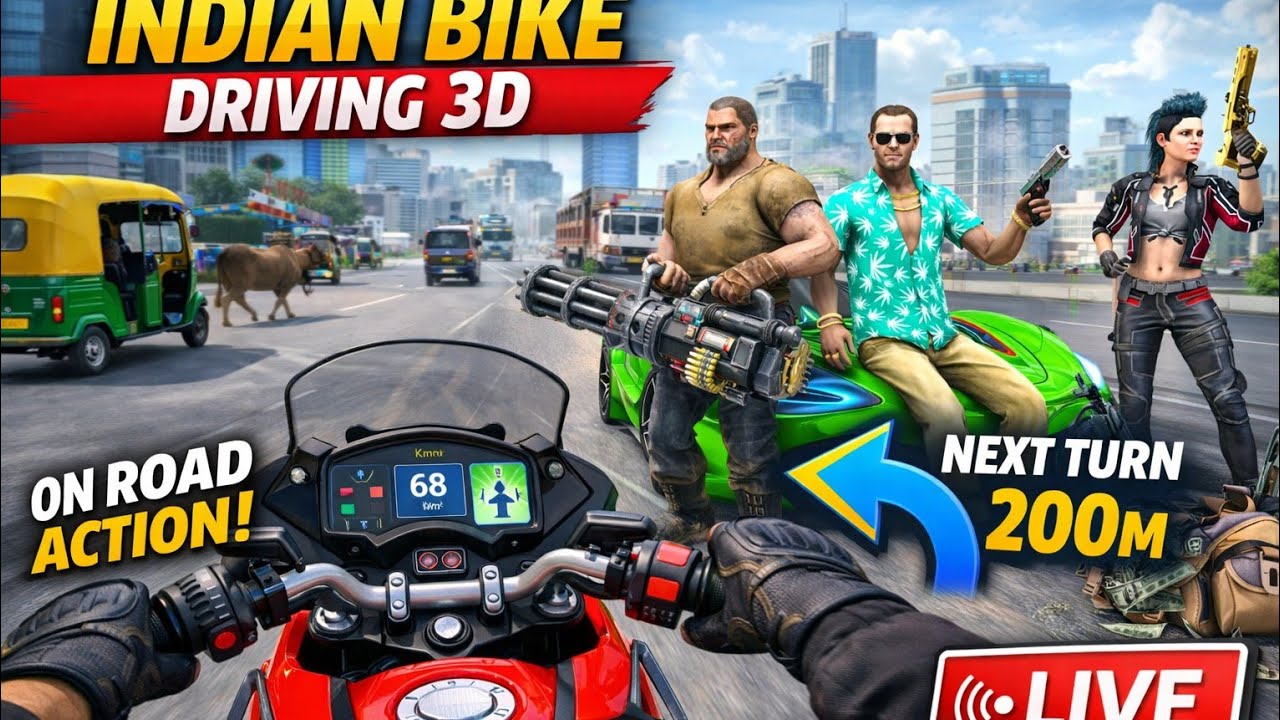 INDIAN BIKE DRIVING 3D + LIVE STREAM AND ALL CHEAT CODES