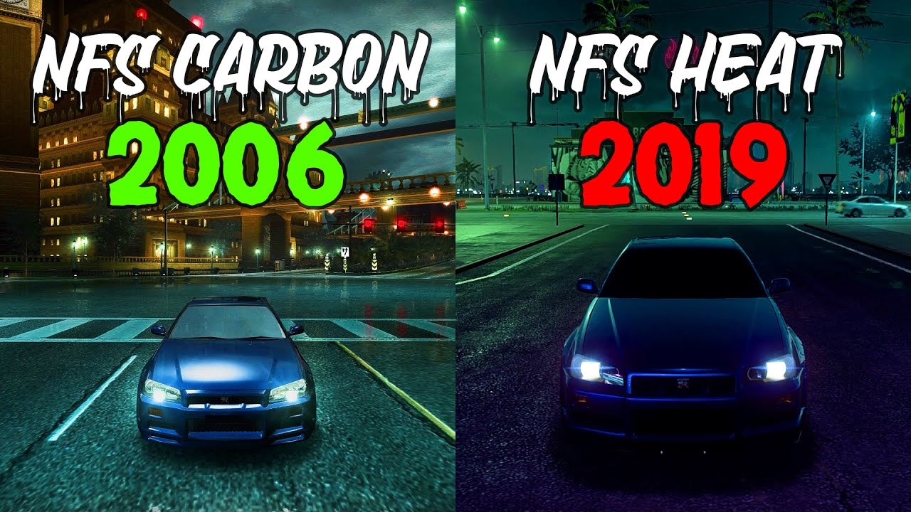 Side by Side - Need For Speed: CARBON vs HEAT - [Nissan Skyline GTR R34]