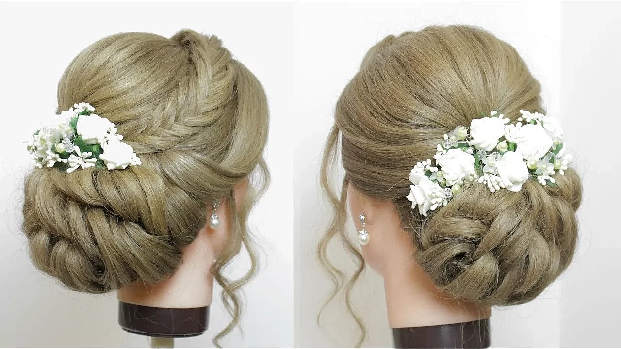 Bridal Hairstyle For Long Hair.  New Wedding, Prom Updo Tutorial