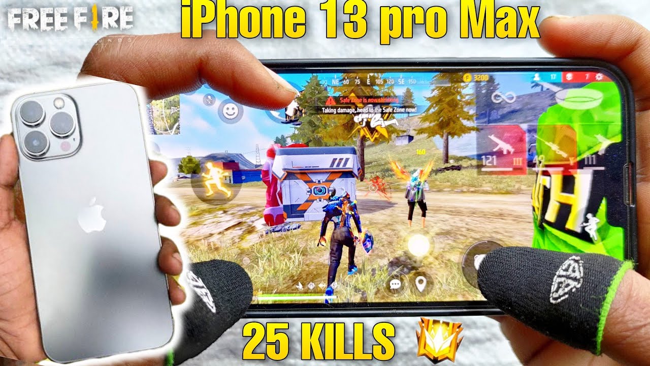 iPhone 13 pro Max free fire handcam gameplay full map rush gameplay 25 kills iPhone movment of speed
