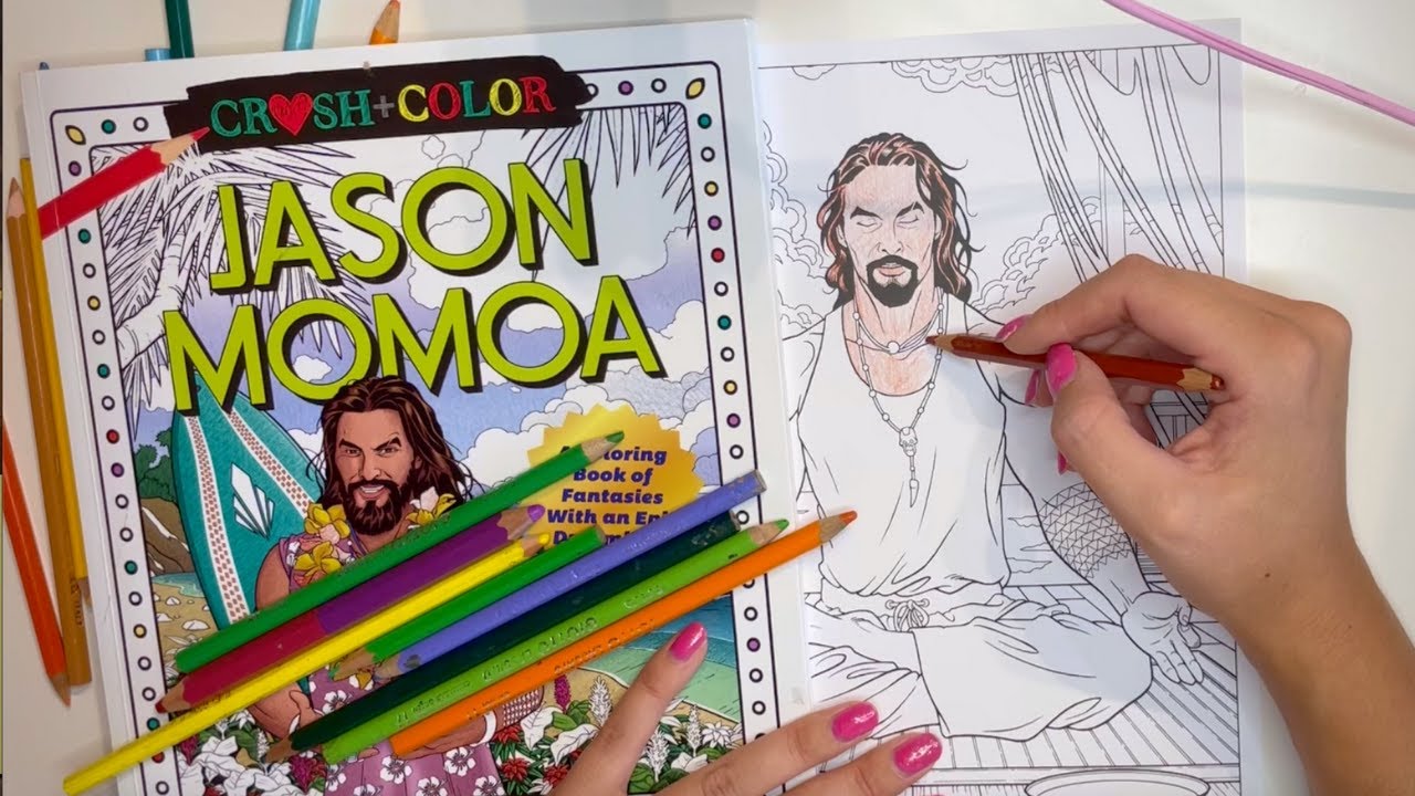 ✎ASMR✎⭐Jason Momoa COLORING BOOK⭐✎Pencil drawing✎
