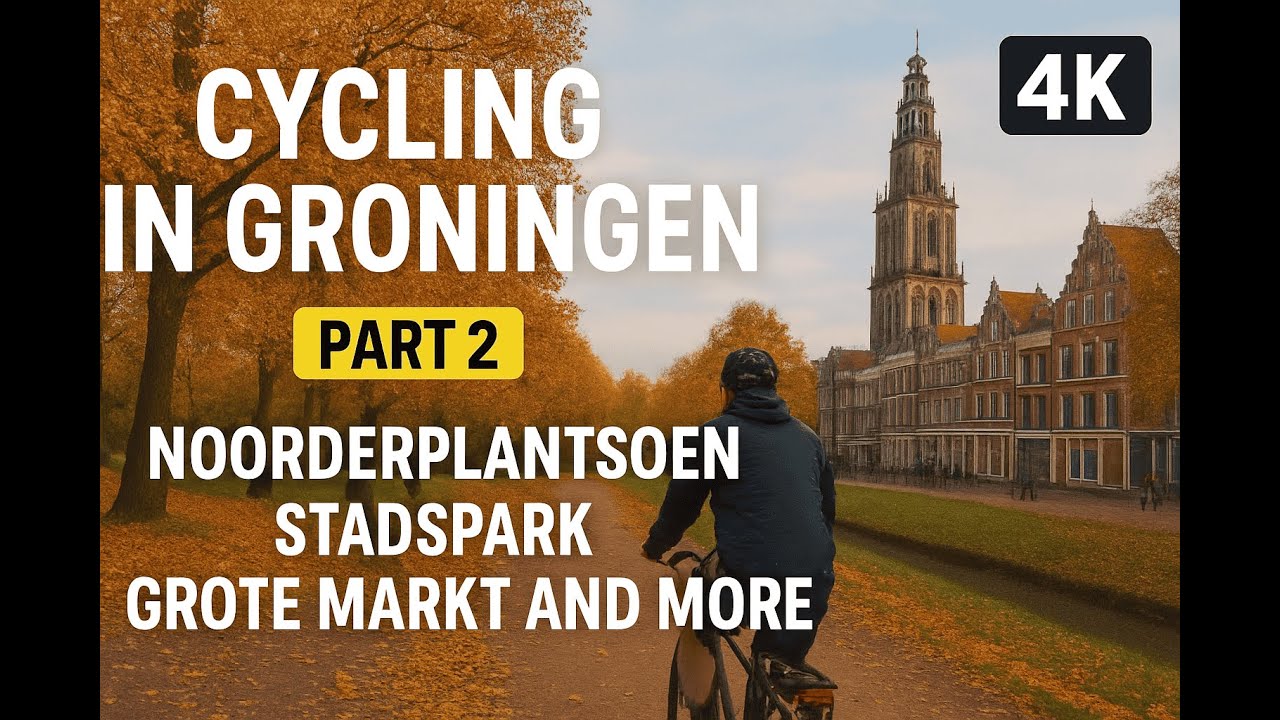 🚴‍♂️ 4K POV Cycling in Groningen Pt2 | 12KM Ride Noorderplantsoen - Stadspark - Grote Markt and more