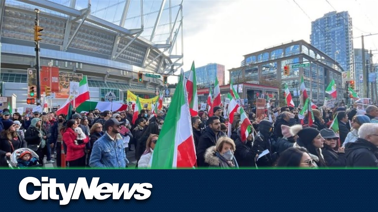 Hundreds gather in Vancouver to protest Iranian regime