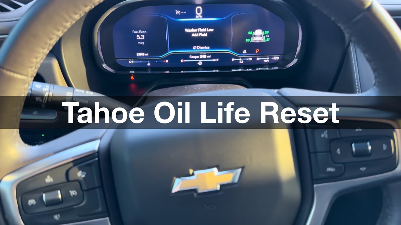 How to reset oil life Chevrolet Tahoe 2022 / maintenance Reset 2021 - 2024