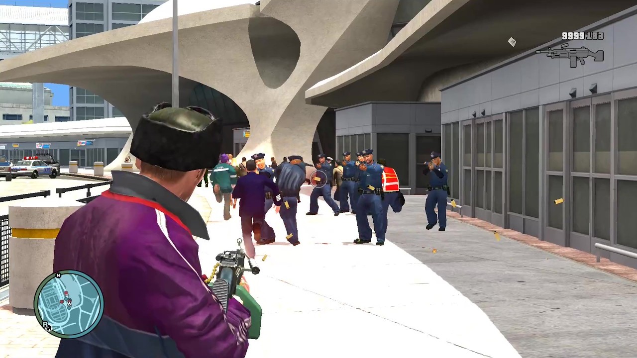 GTA 4 - AIRPORT SHOOTOUT + EPIC SHOOTOUT WITH SWAT & POLICE + FOUR STARS