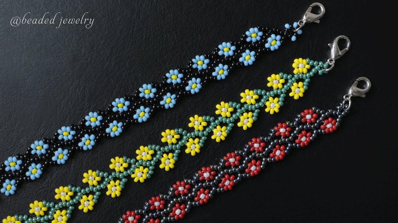 Beaded daisy chain bracelet tutorial. How to make beaded bracelet