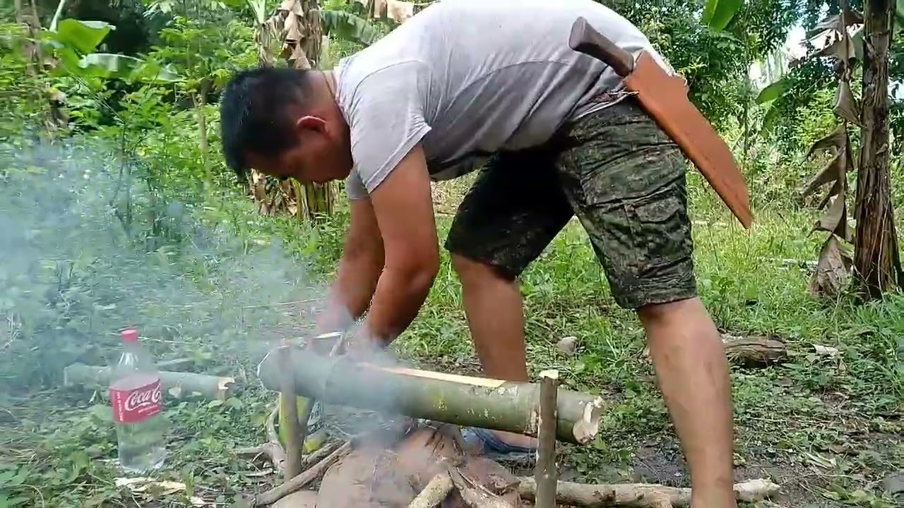 EP7 Paano magsaing sa kawayan?||Primitive Way of Cooking||Survival Skills