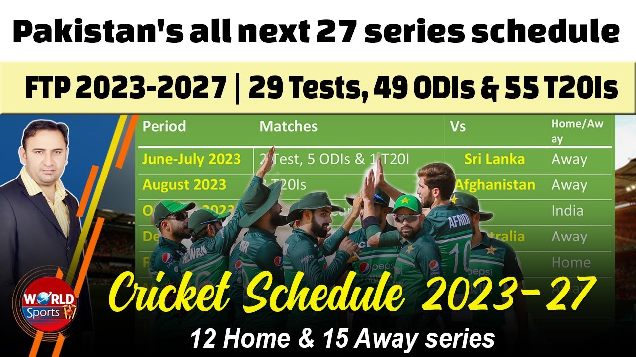Pakistan's all next 27 series schedule FTP from 2023-2027 | 29 Tests, 49 ODIs and 55 T20Is