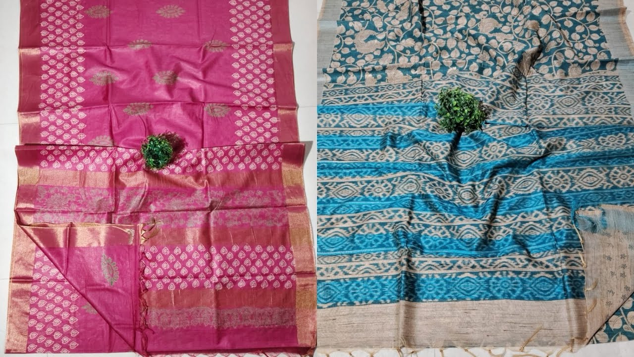 Semi tussar silk with blouse #tussarsilk #tussarsilksaree  9476219269 WhatsApp 
