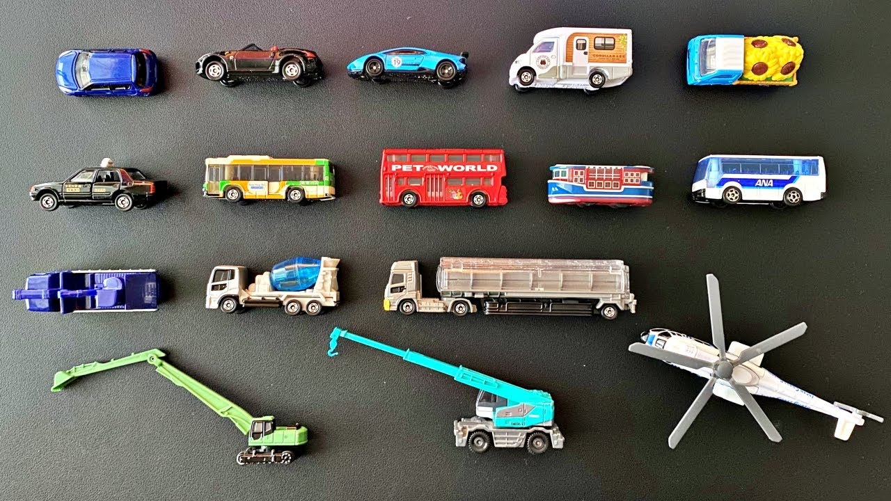 Learning Street Vehicles Names and Sounds for kids with Tomica Cars and Trucks