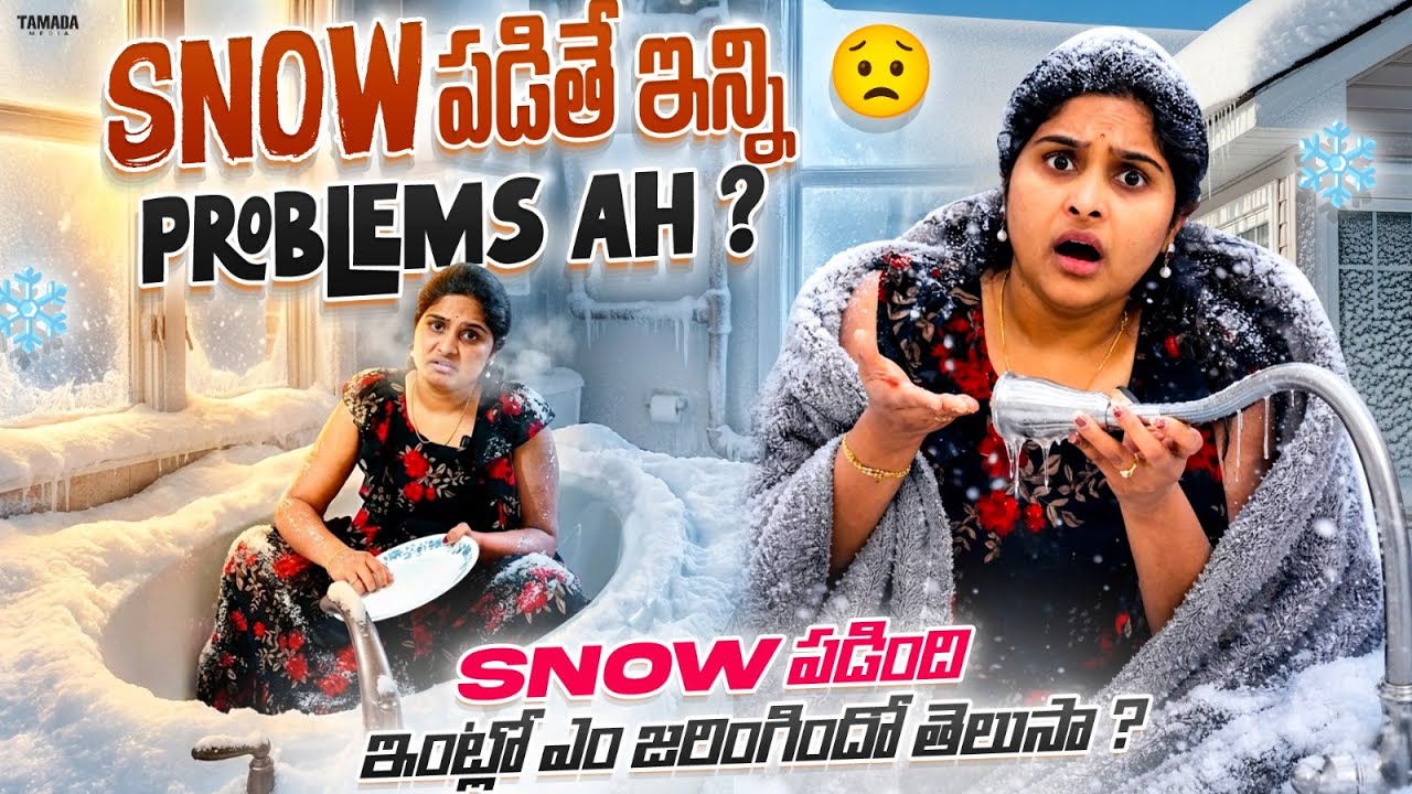 Snow పడితే inni problems ah?😟❄️ | Water problems | USA TELUGU VLOGS