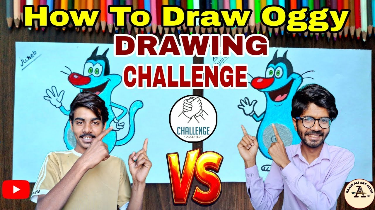 Drawing Challenge||How to draw Oggy||oggy and the cockroaches||Challenging video 