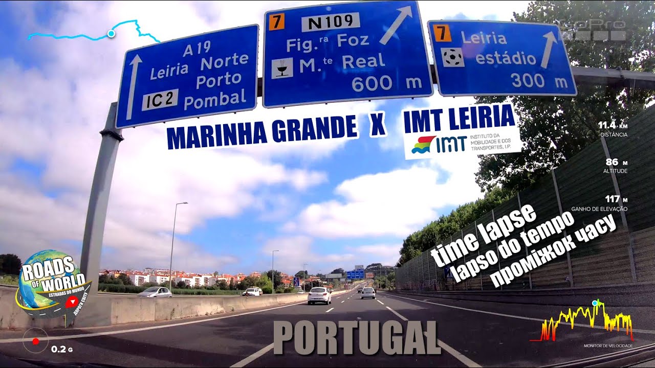 Estradas de Portugal - Marinha Grande ao Centro de Exames IMT Leiria (Time Lapse) GOPRO 4k