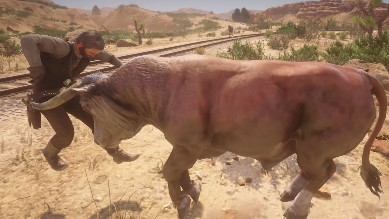 Red Dead Redemption 2 - John Marston - Fails Bulls (Slow Motion)