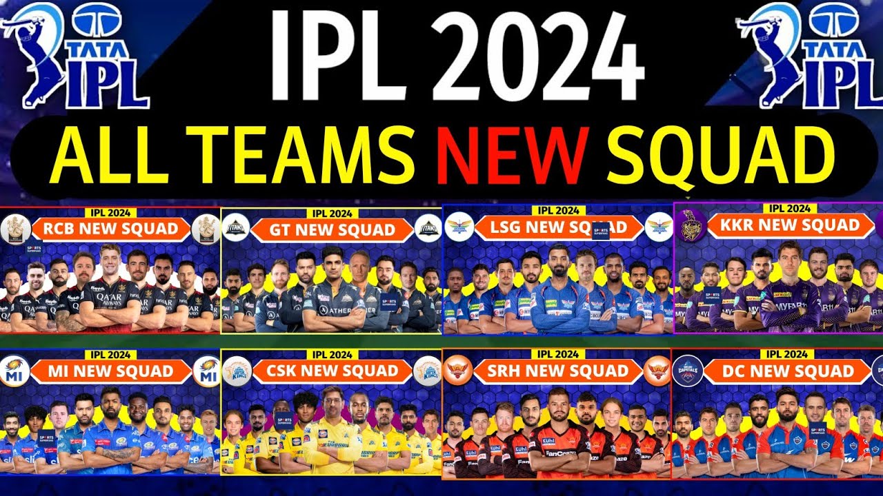 IPL 2024 - All Team Squad | IPL Teams 2024 Players List | RCB,CSK,MI,KKR,SRH,GT,DC,PBKS,RR,LSG