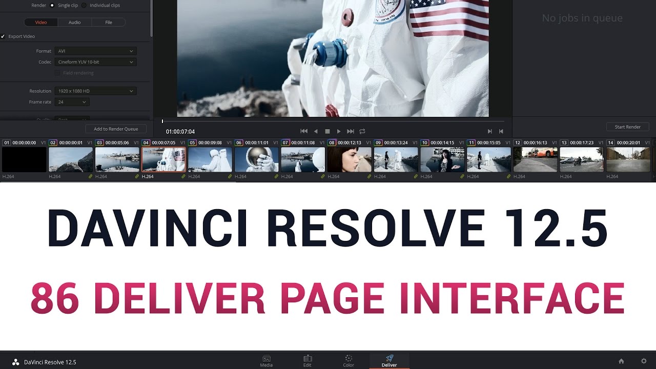 DaVinci Resolve 12.5 - 86 Deliver Page Interface